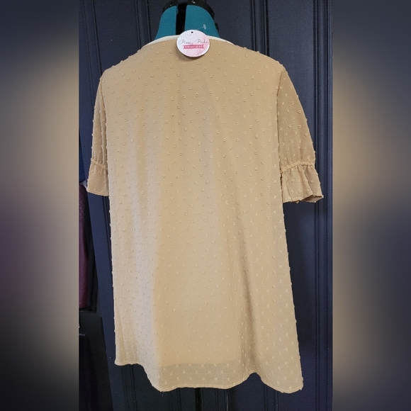 Tan Swiss Dot Blouse - Picture 2 of 8